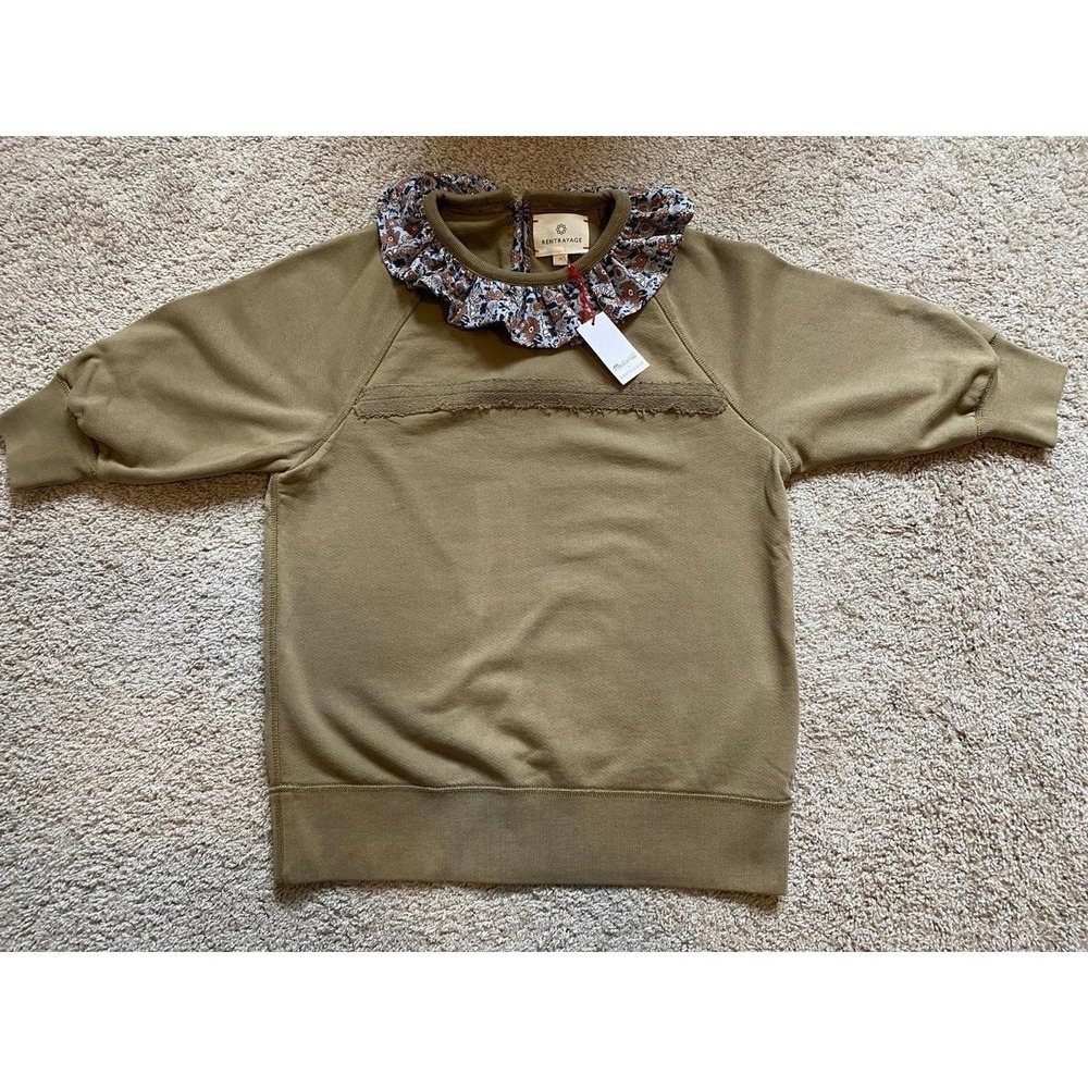 Madewell Sweatshirt Top New With Tag Medium Rentrayage Up-cycled Ruffle sku45